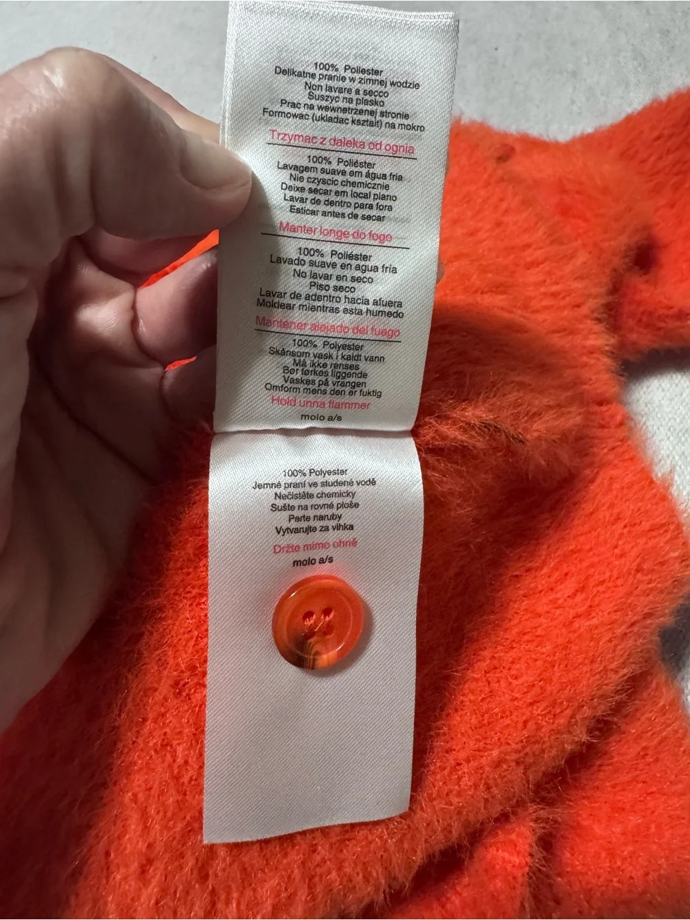 Molo Bright Orange Fuzzy Childs Cardigan